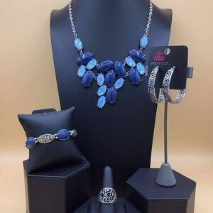 Paparazzi Blue and Silver Jewelry Set